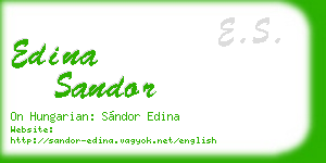edina sandor business card