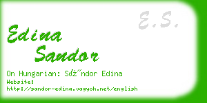 edina sandor business card